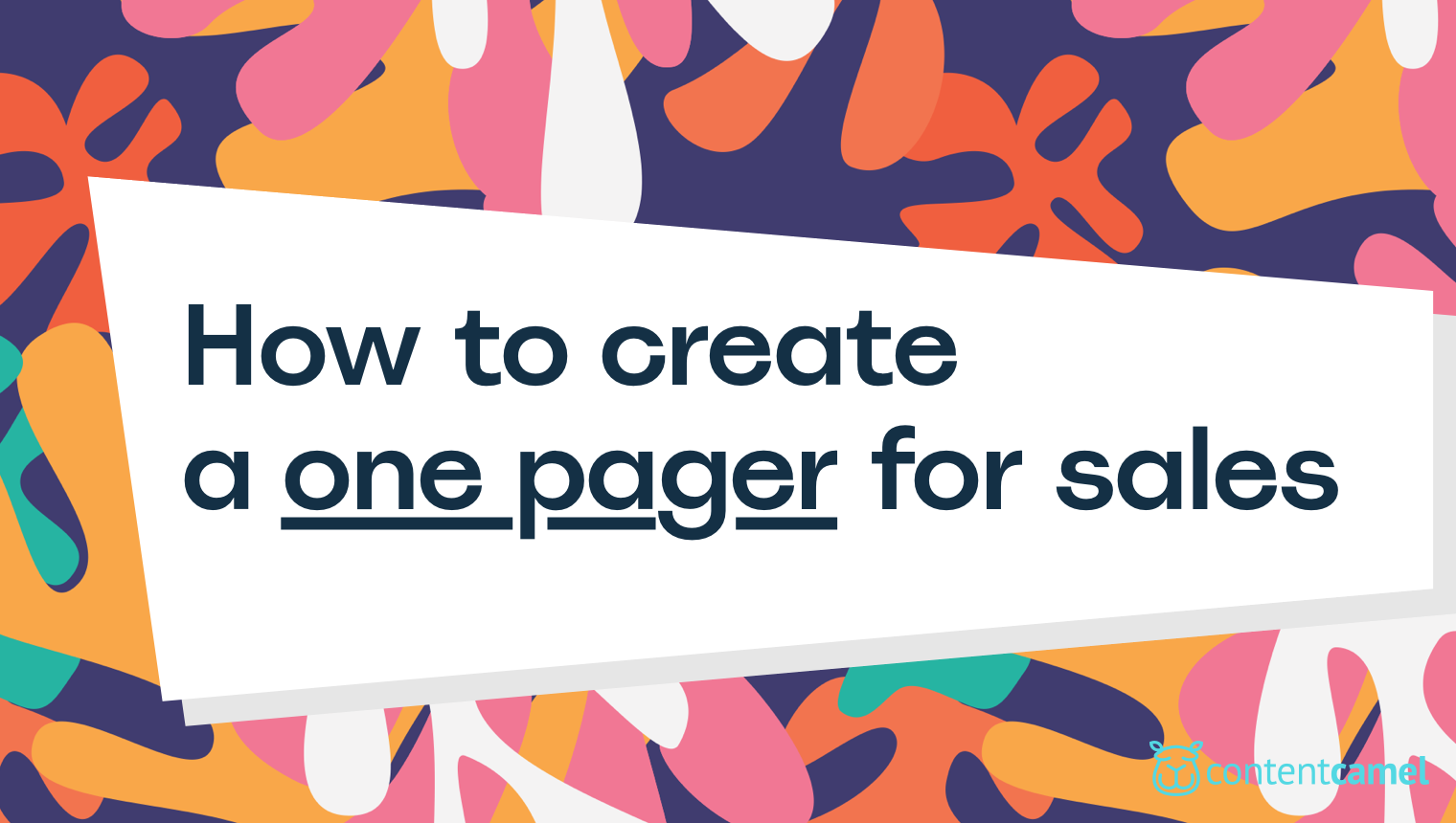 How to create a Sales One Pager